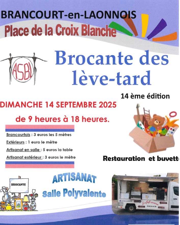 Brocante des lève-tard à Brancourt-en-Laonnois
