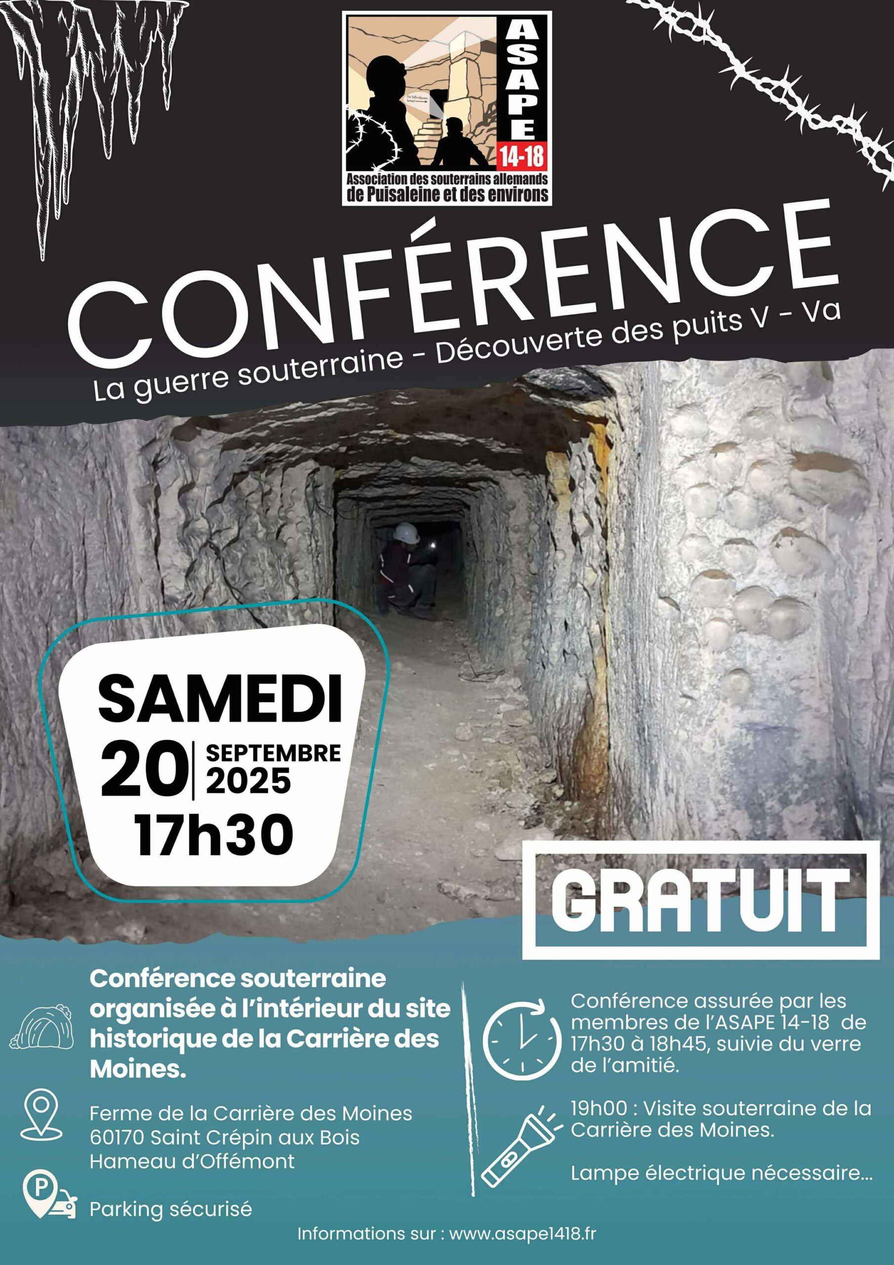 Conférence la guerre souterraine - découverte des puits V - Va