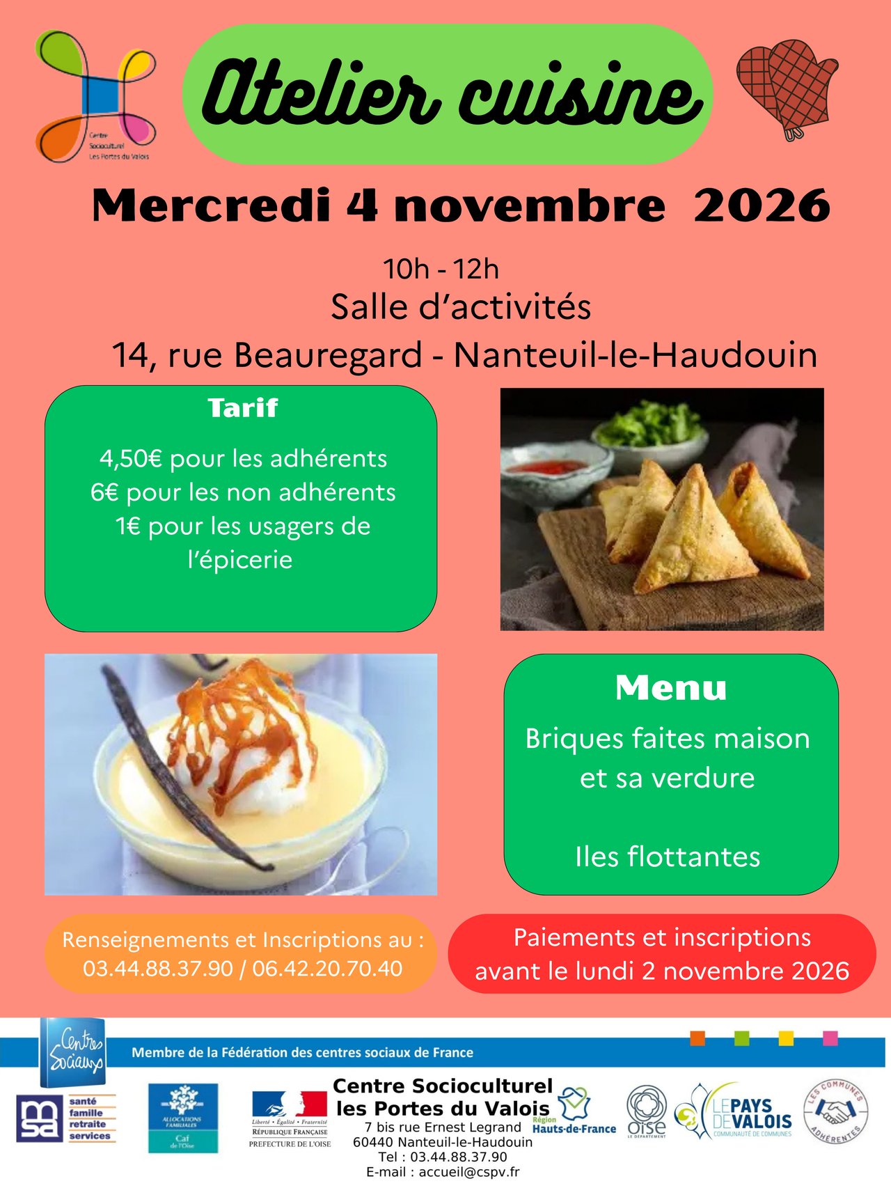 Atelier cuisine NLH - 4 nov