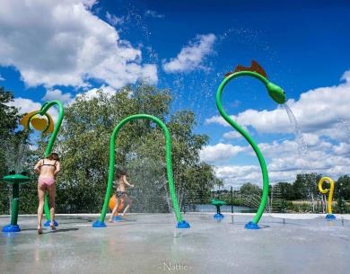 Jeux d'eau à la Base de Loisirs de Saint-Leu-d'Esserent