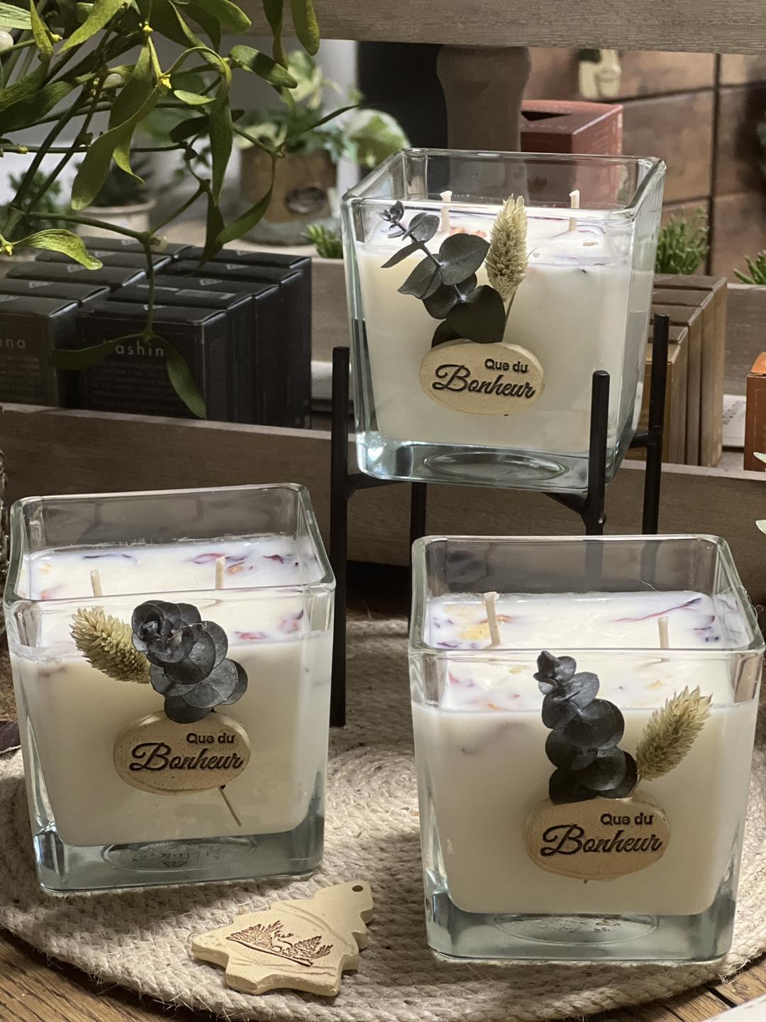 Bougies pétales de fleurs