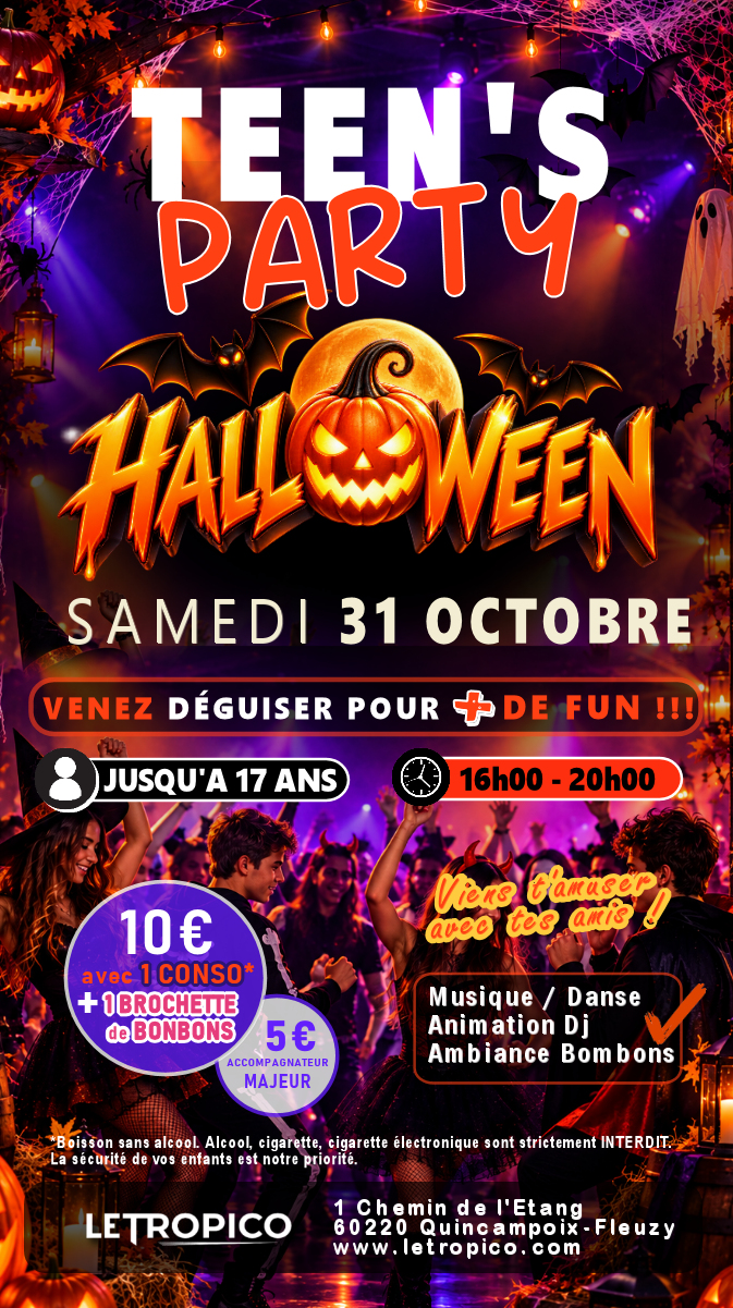 TEEN&rsquo;S PARTY spéciale HALLOWEEN !